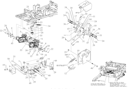 Drive Diagram and Parts List for ZTS1-50KH (17ARGBYLA10)(2023) Cub Cadet Lawn Tractor